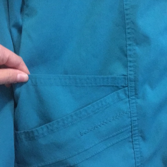 Cherokee Luxe Snap Front Warm Up Jacket in teal - Picture 4 of 6